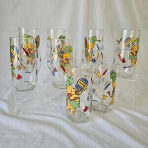 Disney Winnie the Pooh Glasses Tumbler Set of 8 - 16oz What's Cooking Pooh? New